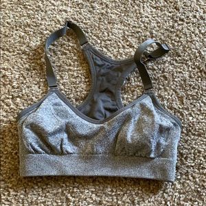 Gray sports bra